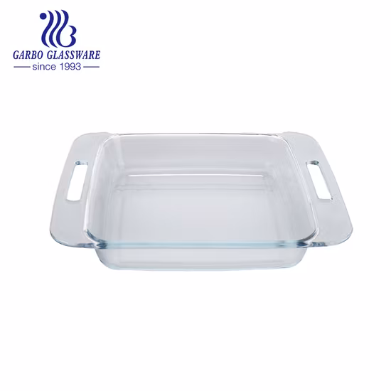 Plato de vidrio para hornear de uso doméstico, plato de vidrio multifuncional para cocina y restaurante, apto para horno de alto borosilicato