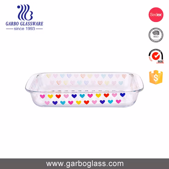 Plato rectangular de vidrio de borosilicato de gran tamaño de 4,5l, bandeja para hornear, recipientes transparentes seguros para hornear, cristalería para hornear